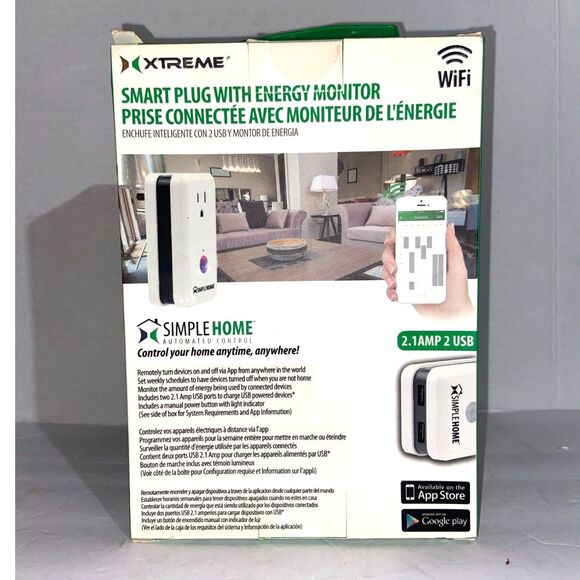 Simple Home Xtreme WiFi Smart Controll Wall Outlet Smart Plug Home Security - Picture 2 of 5